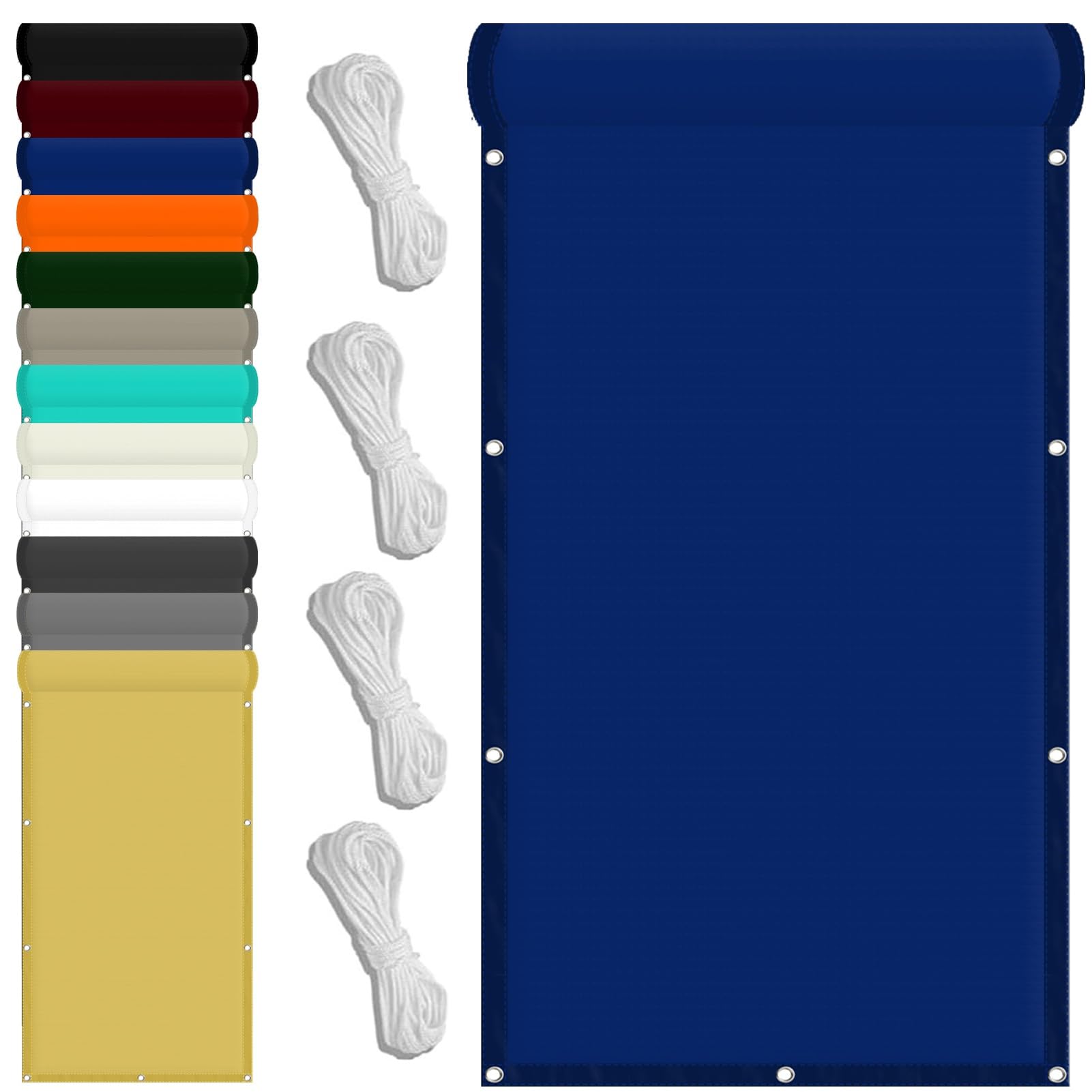 Patio Awnings 75 x 100 cm(30 x 39inch) Waterproof Outdoor Sunscreen Awning 98% UV Block with Free Rope & Fixing Kit Garden Patio Party Sun Shades, Navy Blue