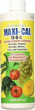 Grow More Maxi-Cal 10-0-0 - 16oz of USA-Made Calcium Nitrate Fertilizer - Provides Nitrogen & Liquid Calcium for Plants, Fruits, Vegetables - Blossom End Rot & Root Rot Treatment