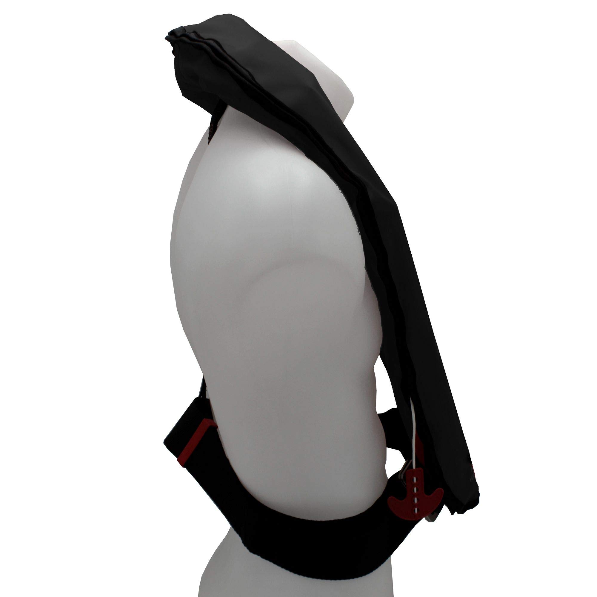 Chaleco de Rescate Inflable automático 170 N Esencial con arnés – Seguridad Marina ISO 12402-3 – Silbato & D-Ring – Flotabilidad fiable – Confort & Visibilidad