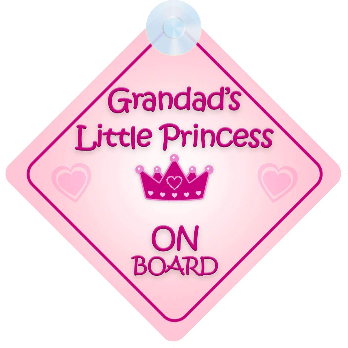 mybabyonboard UK Grandads Little Princess on Board Car Sign for Children/Baby Girls Non Personalised Character Theme