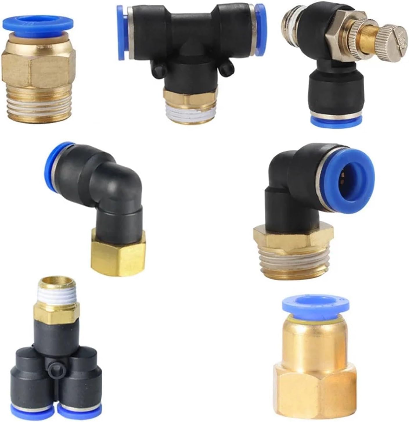 1pcs Pneumatic Air Connector Fitting PC PCF PL PB PX PLF 4mm 6mm 8mm 10mm Thread 1/8 1/4 3/8 1/2 Hose Fittings Pipe Quick Connectors(10-04,PLF)