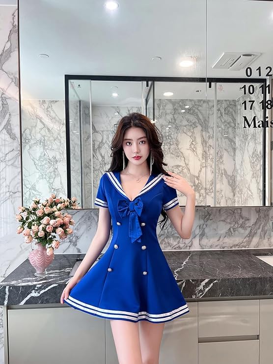 Amazon | セーラー服 セクシー コスプレセーラー襟 ワンピース 