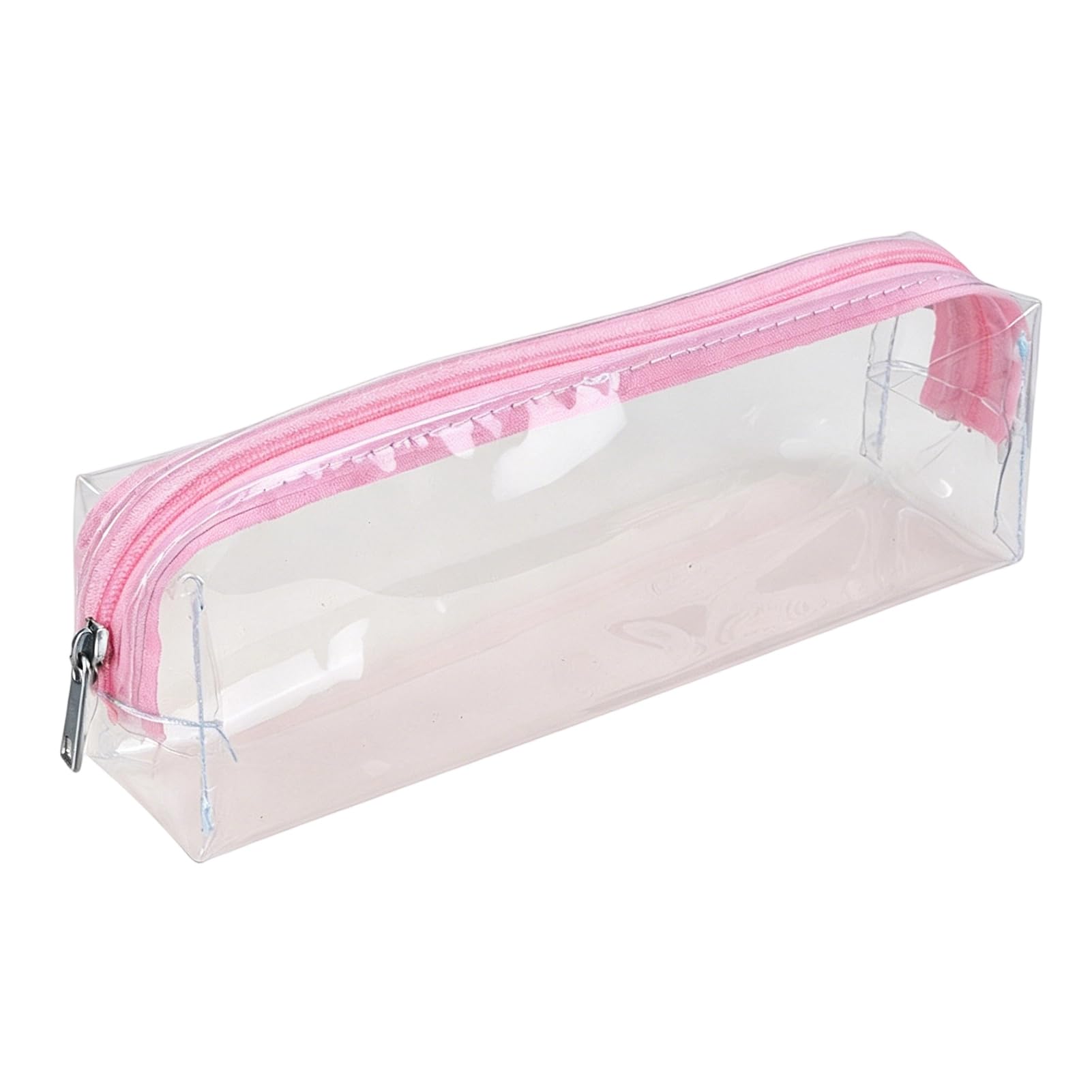 matumou Clear PVC Pencil Case, Waterproof Stationery for Students, Transparent Pouch for School Exam, Large Capacity Zipper Pouch
