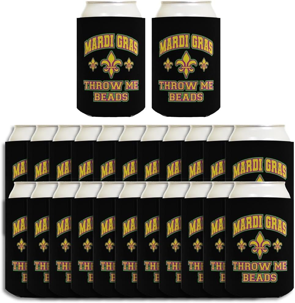 Mardi Gras Party Supplies Mardi Gras Throw Me Beads 24-Pack Can Drink Thermocoolers