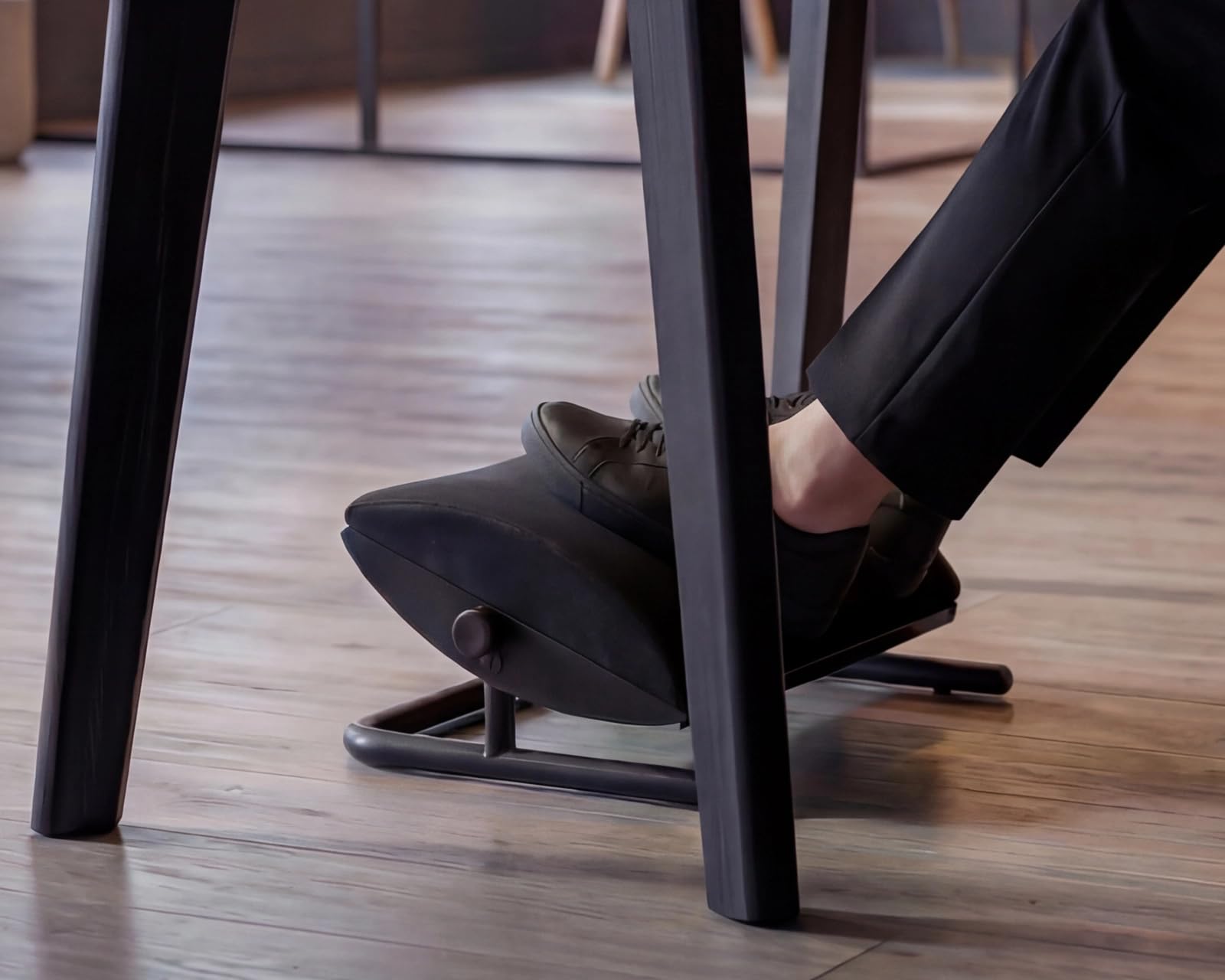Repose-pieds réglable - Repose-pieds ergonomique pour bureau, inclinaison +20° à -20°, mousse et acier, noir