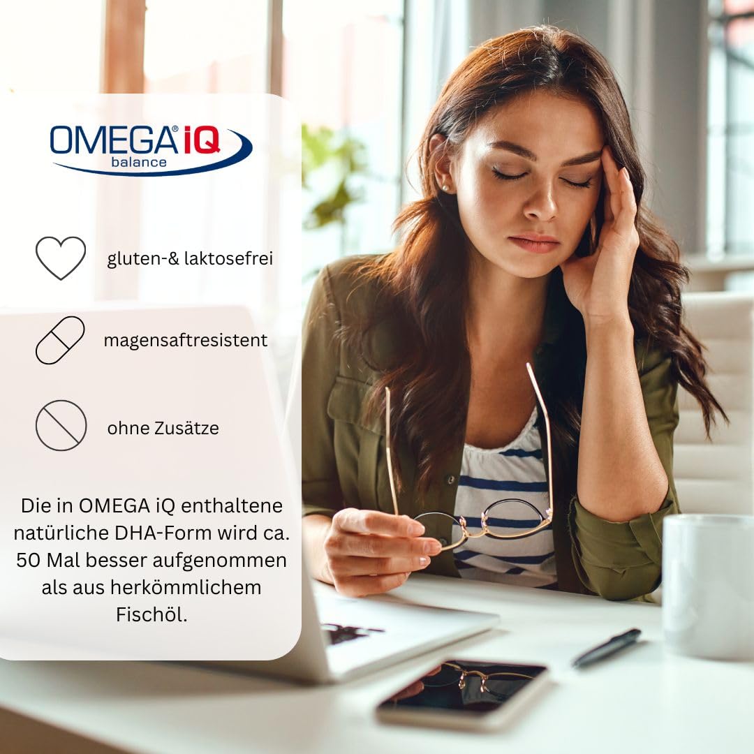 Omega IQ - Omega3 Fettsäuren DHA und EPA in Phospholipid Form bei Stress und Konzentrationsschwäche