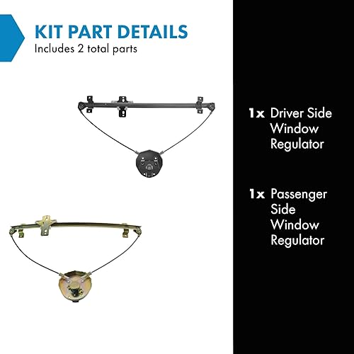 Miniatura 2 de TRQ Par manual de elevalunas izquierdo derecho para Sidekick Tracker Sunrunner 2 puertas