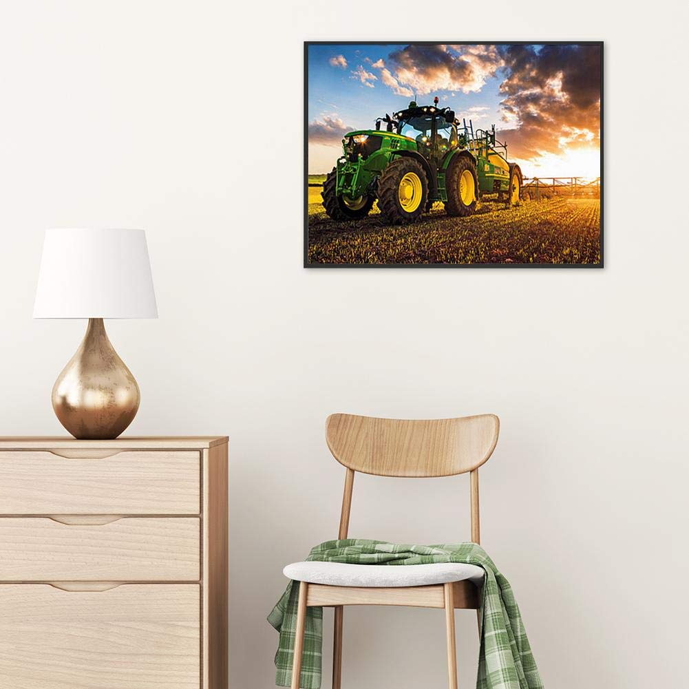 ZXX5D Diamond Painting Kit Completo – Trattore Agricolo, 30x40 Cm, Tondo, Fai Da Te