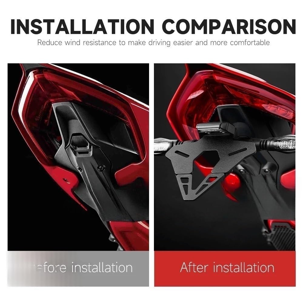 Kennzeichenhalter Motorrad Hinten Kurze Schwanz Stock Kennzeichen Halter Reitstock Rahmen Halterung Kit für Panigale V4 V4S 2025