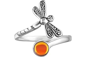 Dragonfly Ring - Enchanting Sterling Silver Grace Adorned with Luminous Crystals