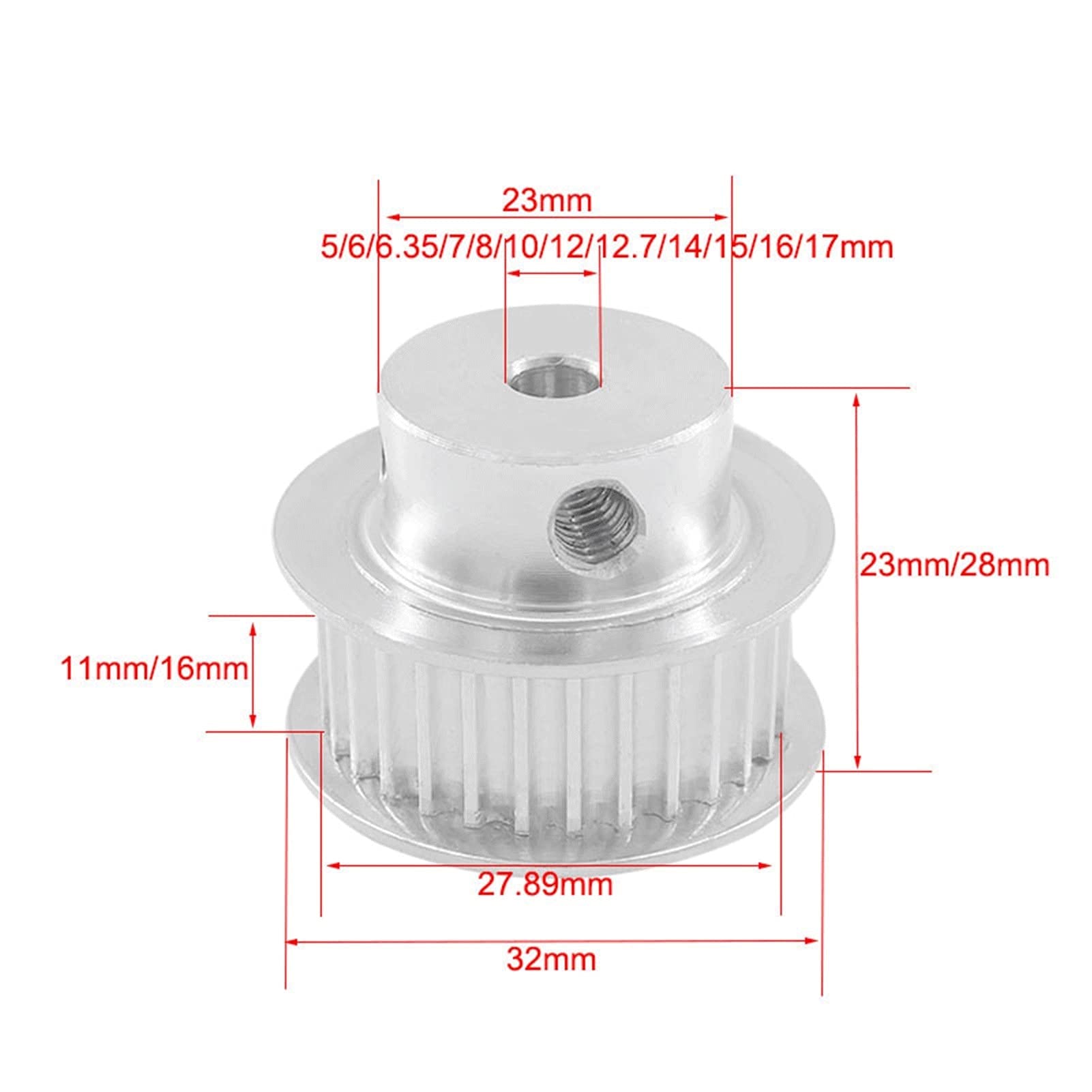 Timing Pulley 30 Teeth 3_M Timing Belt Pulley, Bore 5/6/6.35/8/10/12/14mm, Fit W=9/10/15mm HTD 3_M Belt, 30T 30Teeth HTD3M Pulley CNC Machine (NO.1279)(for Belt Width 9mm,Bore 14mm)