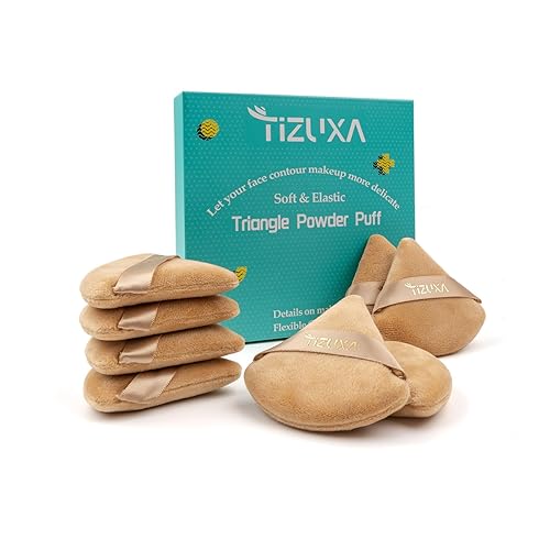 Miniatura 1 de Tizuxa 8pcs Soplos de polvo para el ajuste del polvo de la cara Triángulo Maquillaje Soplo de Polvo para Fundación Cosmética Suelta Velour