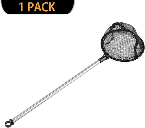 Miniatura 6 de Red telescópica para peces de acuario, red redonda de malla fina para pecera con mango largo extensible