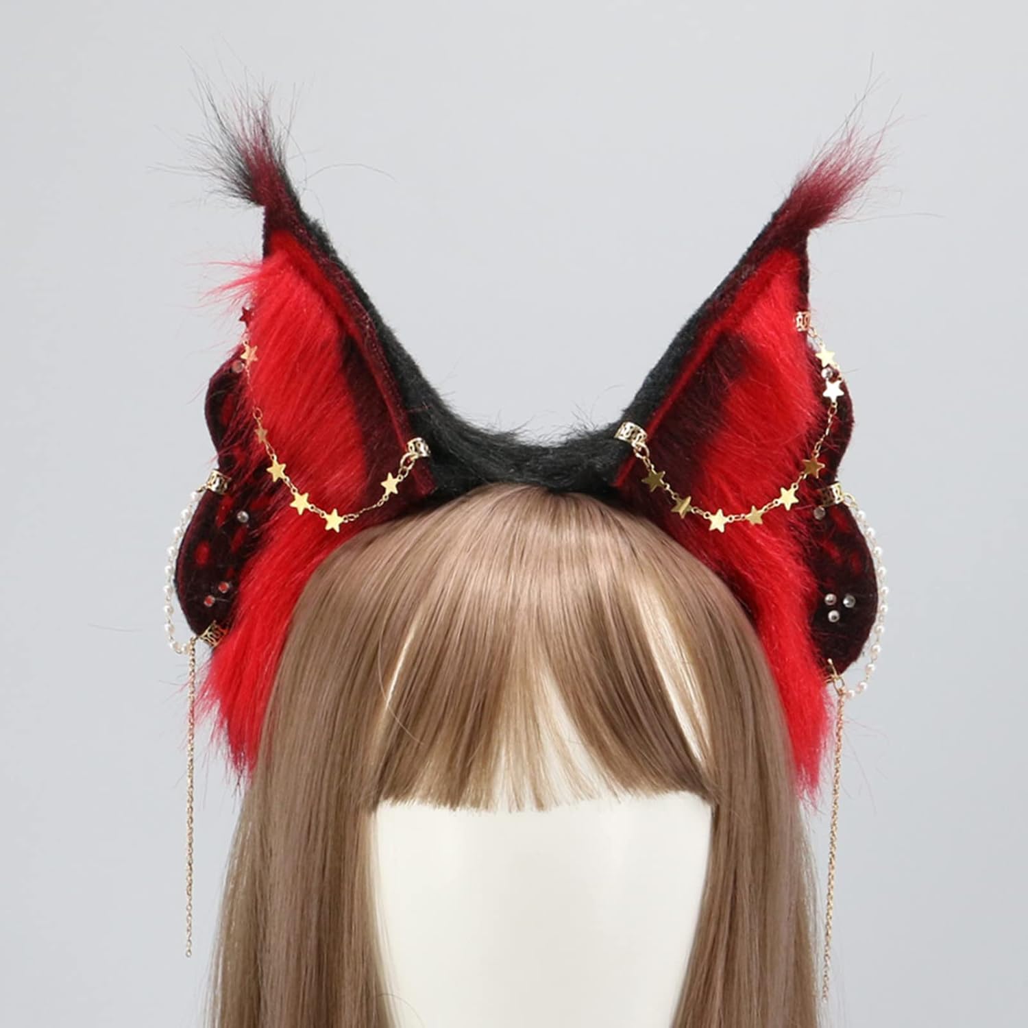 Fxaelian Animal Fox Cat Dog Ears Headband Halloween Cosplay Hairband