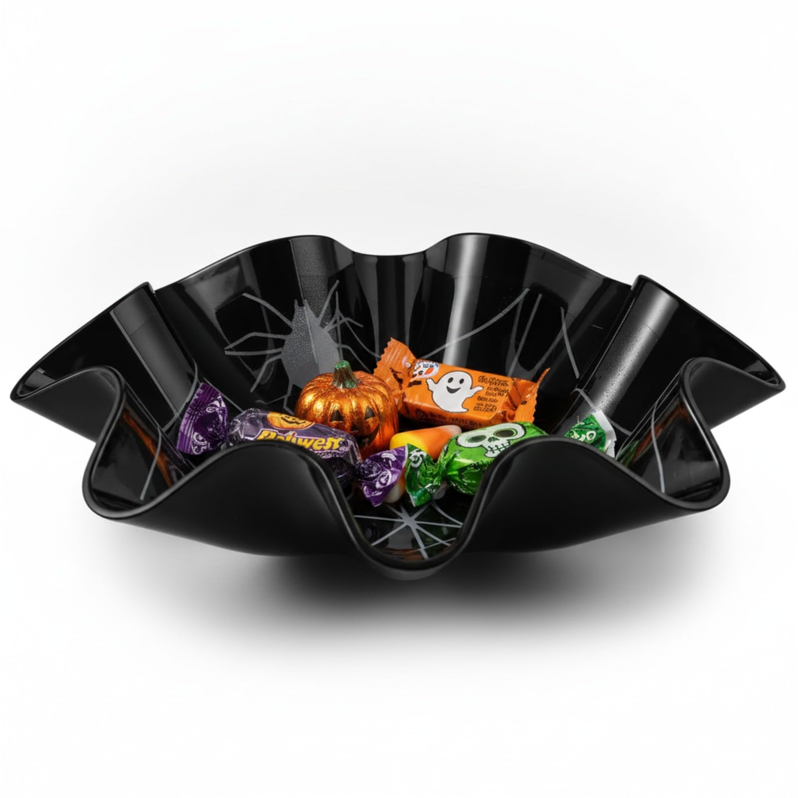 Tioncy 1 PC 8 Inch Halloween Spider Web Plastic Candy Bowls