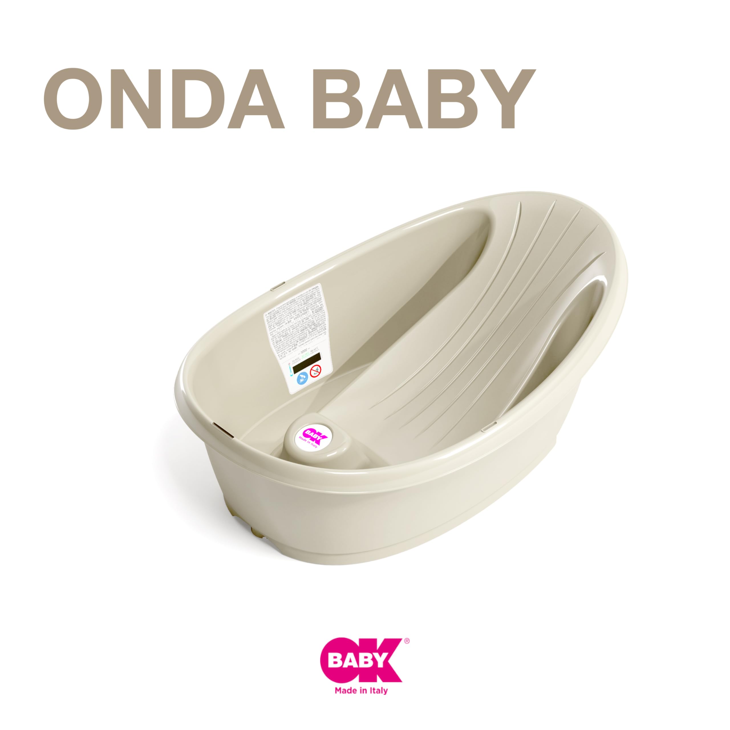 OKBABY Onda Baby - Baignoire Légere et Compacte pour le Bain du Nouveau-né 0-12 Mois - Blanc