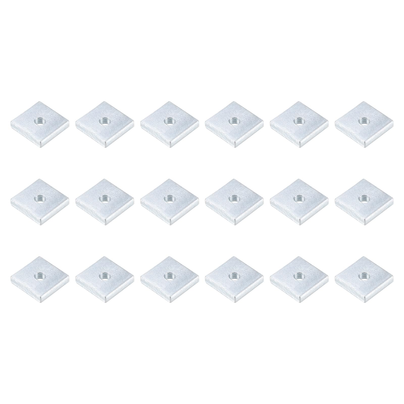 METALLIXITY Square Nuts, (M5x18mmx18mm) 25Pcs, Carbon Steel Coarse Thread Square Fastener Nut - for Equipment Construction Electrical Appliances Industrial Machinery, Silver