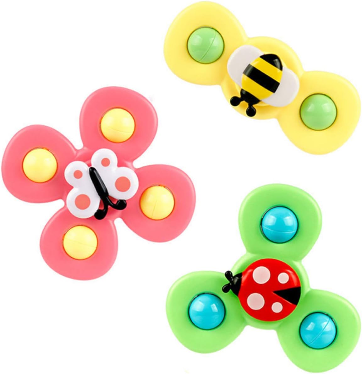 3 Pack Suction Cup Spinner Toy,Baby Bath Toys,Spinner Toys,Cartoon Spinning Suction Toys,Baby Toys 6-18months (B)