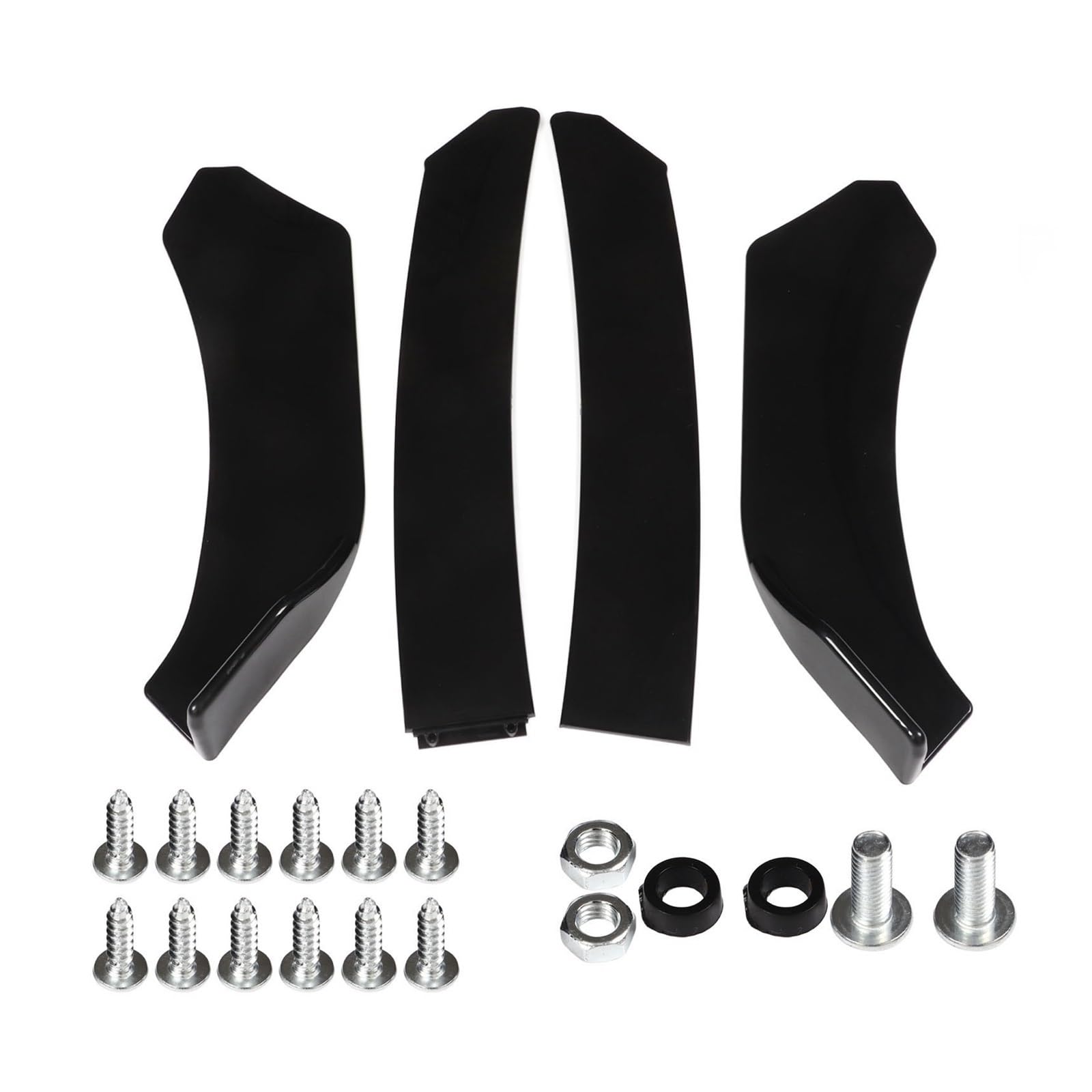 Front Bumper Lip Chin Splitter Bendable ABS Stylish Bright Black Universal High Toughness Front Bumper Lip Spoiler Compatible for Vehicle