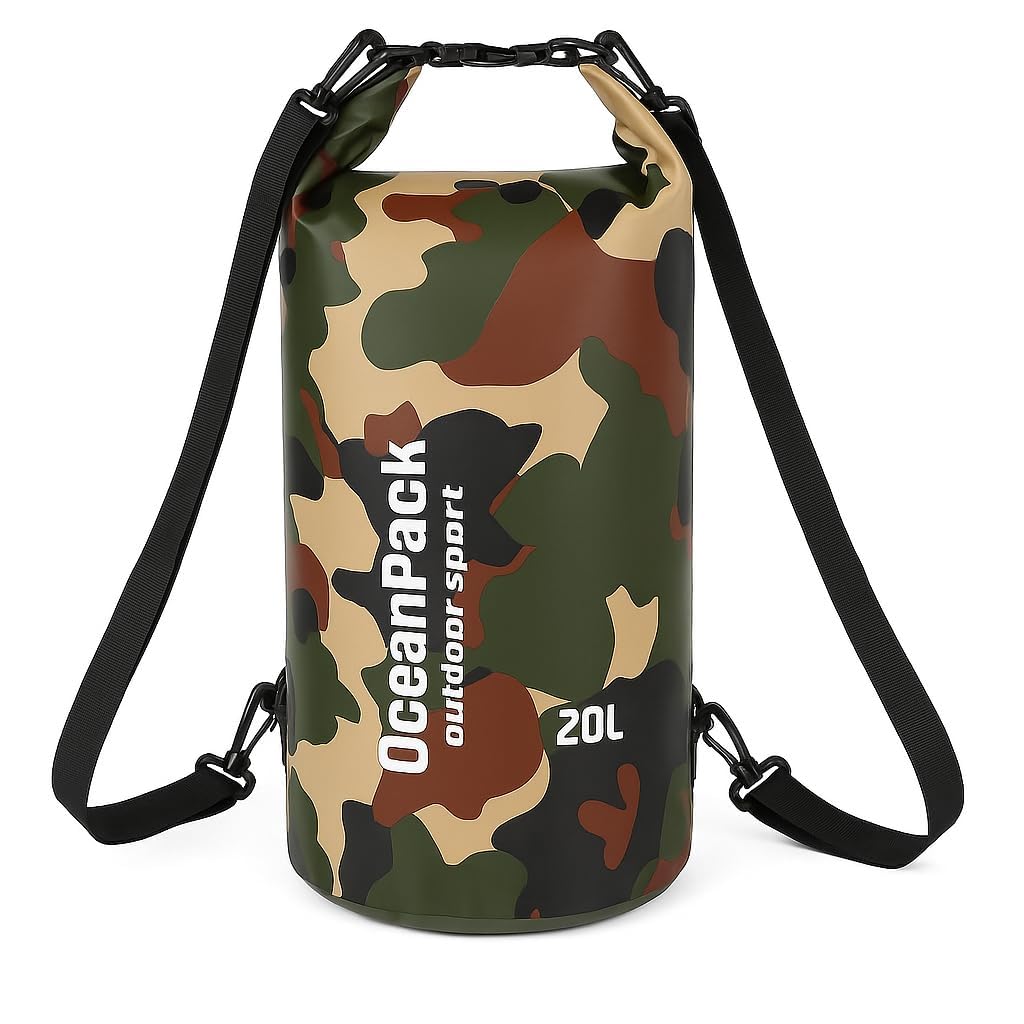 Suptikes Ocean Pack 20L Waterproof Dry Bag – Heavy-Duty Camouflage Backpack with Shoulder Strap – Outdoor Gear for Trekking, Camping, Kayaking, Boating, River Rafting, Beach & Travel (Multi-Color)-image-39