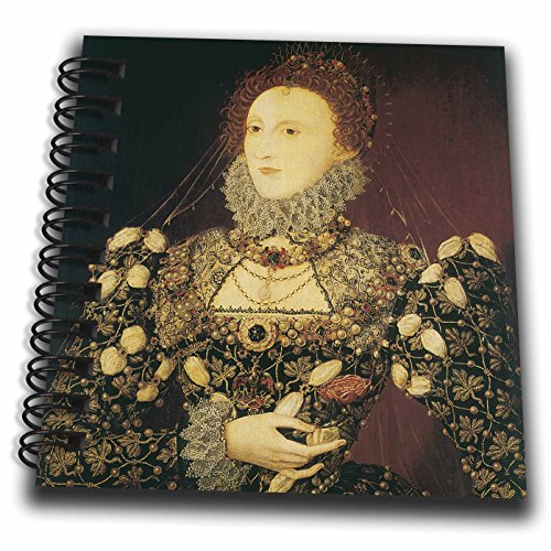 Image of 3dRose db 128071 3 Queen Elizabeth I x Nicholas Hilliard Mini Notepad, 4 inch x 4 inch