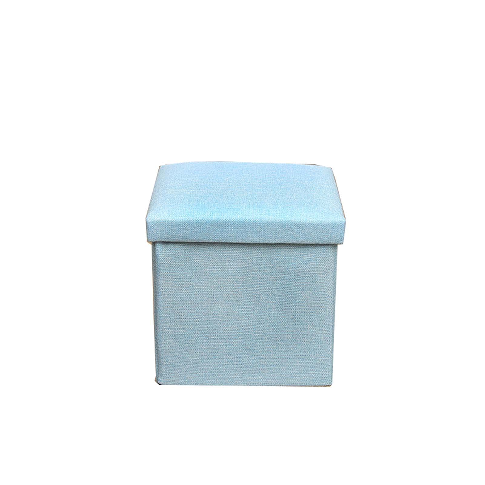 Pouf Ottoman Rangement pour Ranger les Plaide et Livres Petit Repose-Pieds Gain de Place Lin