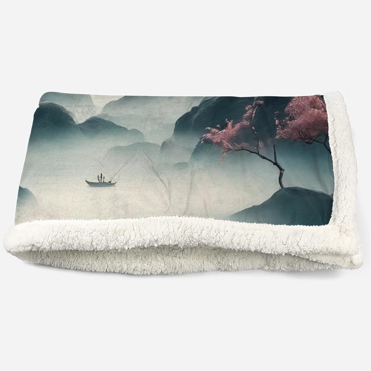 Générique 3D Plaid Couverture Japon Style 150x200cm Microfibre Ultra Douce et Chaude Montagne Couverture Polaire Confortable Sherpa Blanket pour Canapé Couvre Lit Toutes Saisons（MXX 24-9）
