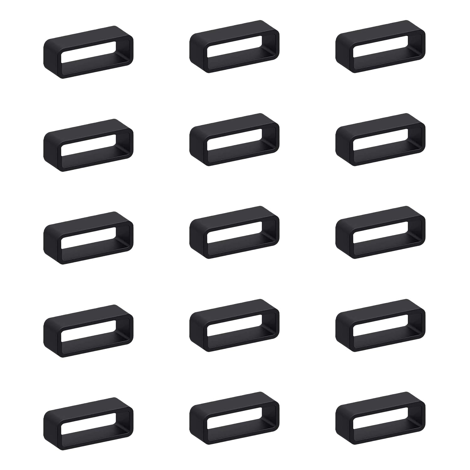 15 Stück Silikon Uhrenarmband Schlaufe,20mm Silikonarmband mit Fixer,Ersatz Uhrenband, Armbanduhr Schlaufe,Uhrenarmband Schlaufe,Ersatz-Gummiverschlüsse aus Armband Schlaufe(Schwarz)