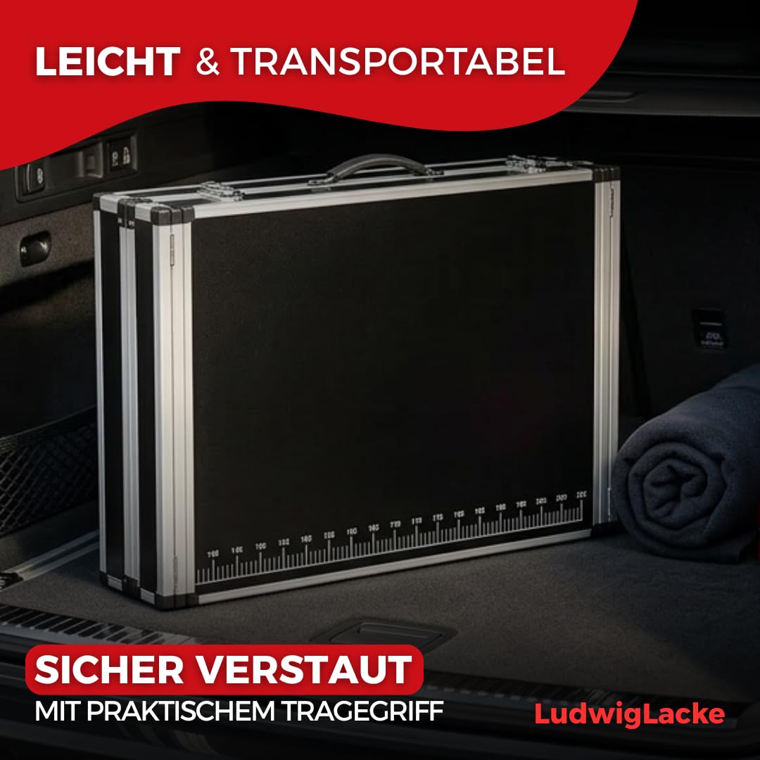 Ludwig Lacke® Table à tapisser [Set professionnel de 3 pièces] – Table pliante [extra stable 90 kg] – Table multifonction [Hauteur réglable et peu encombrante] 100 x 60 cm Table de camping Table de
