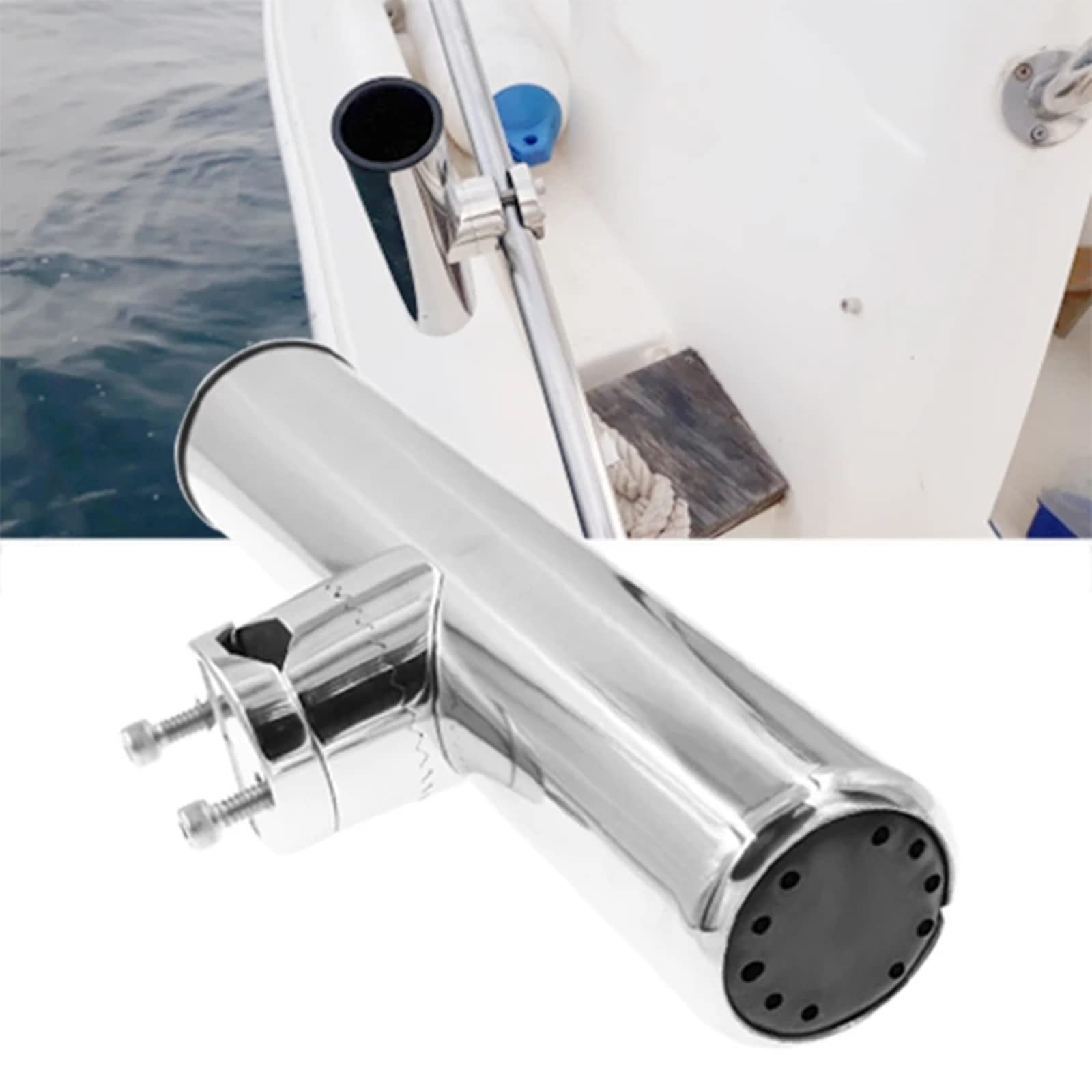 KAOLALI 2PCS Porte Canne INOX, Support de Canne à Pêche Bateaux Yachts pour Rails de 22 mm à 26 mm