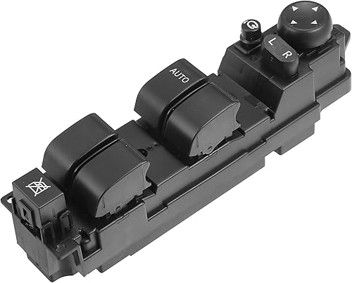 ACROPIX Interruptor de elevalunas eléctrico delantero izquierdo del lado del conductor para Mazda 2 M2 2007-2013 No.DF7466350B - Paquete de 1 negro