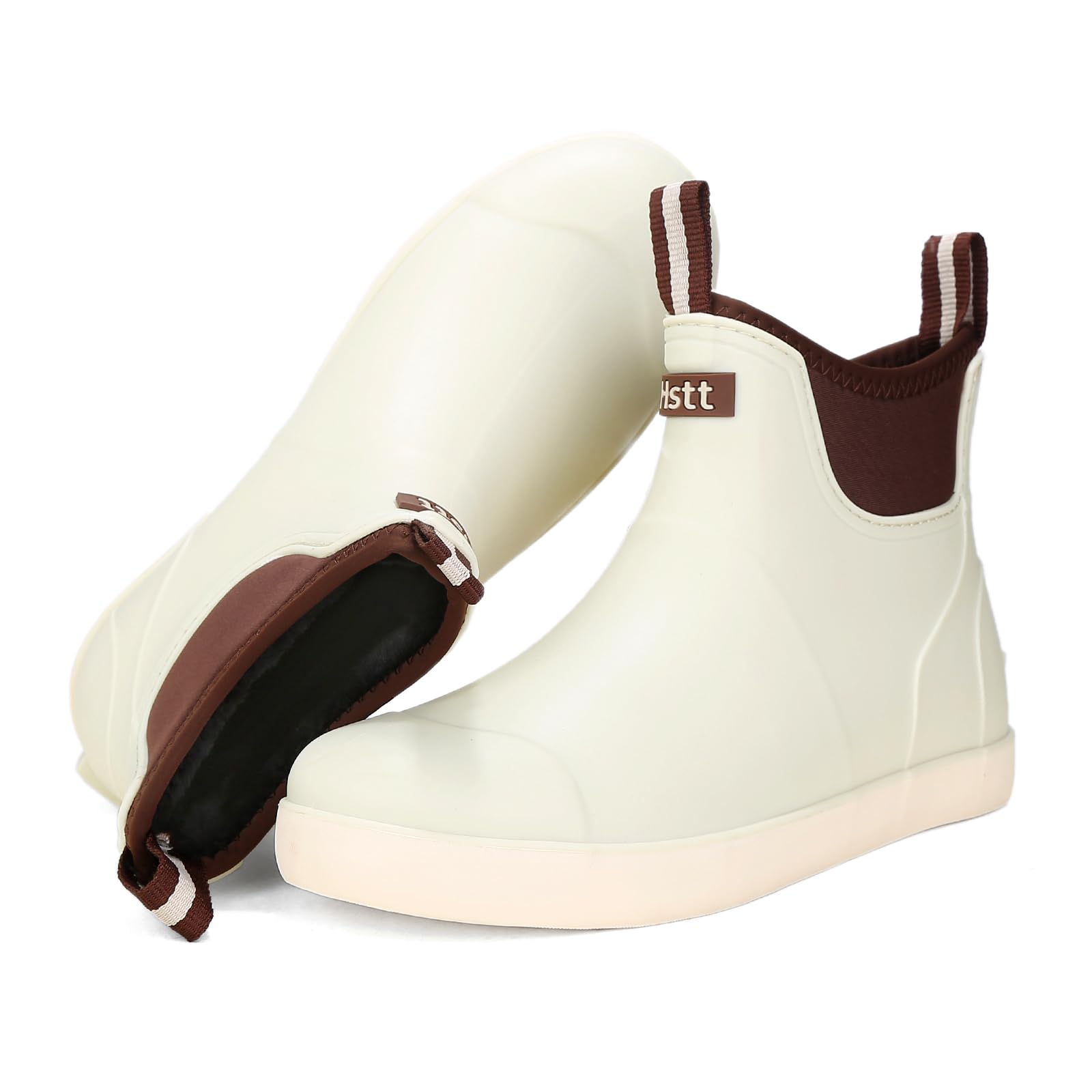 Gummistiefel Herren mit Warm Fell Gefütterte, Winter Bequeme Anti-Rutsch Gummi Halbhoch Winterstiefel Wasserdicht Winterschuhe Schneestiefel, Snow Boots Stiefel Regenschuhe Gummischuhe Arbeitsstiefel