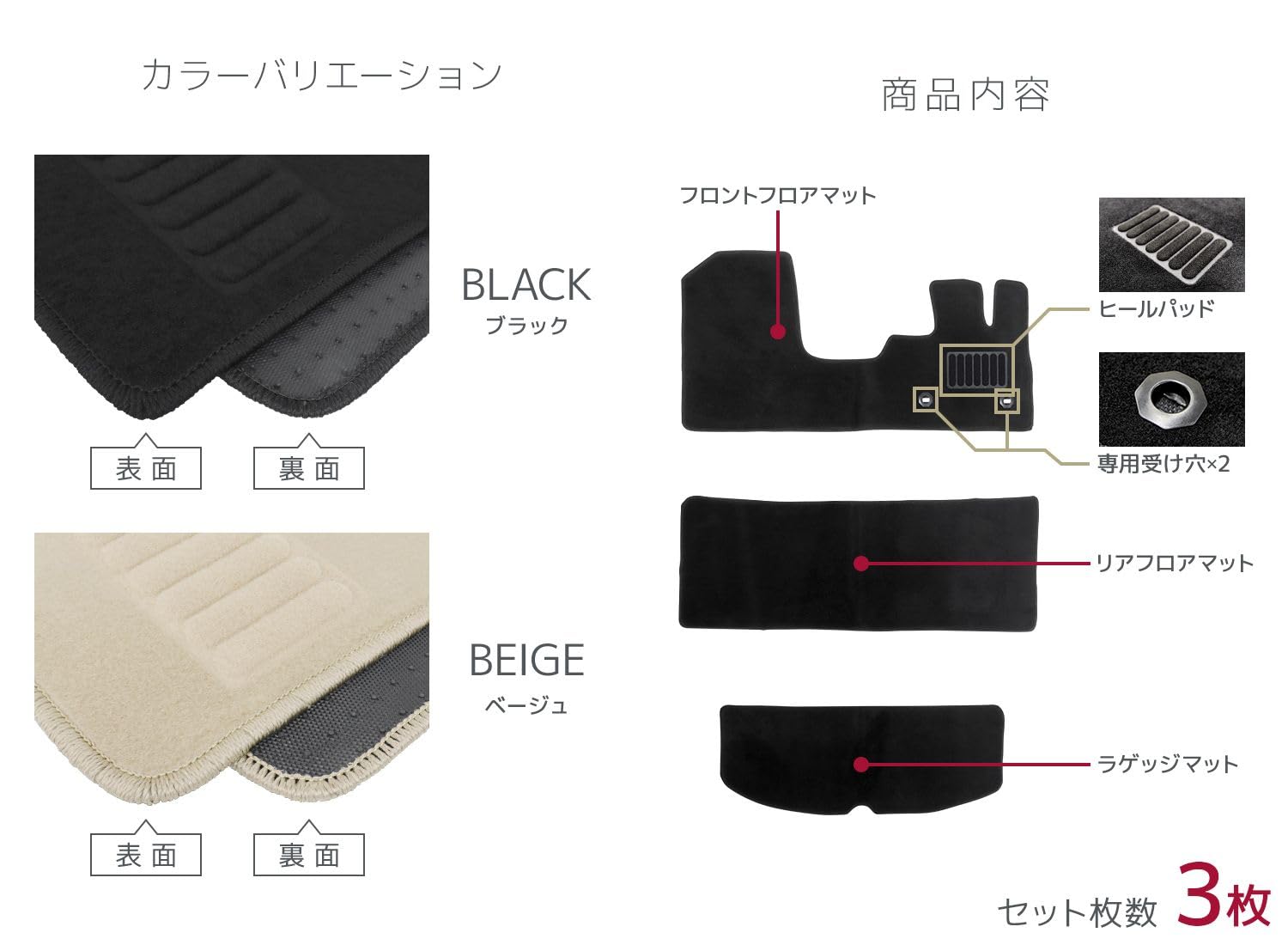 Amazon | WEIMALL N-WGN対応 フロアマット JH3 JH4 1台分 水洗いOK 
