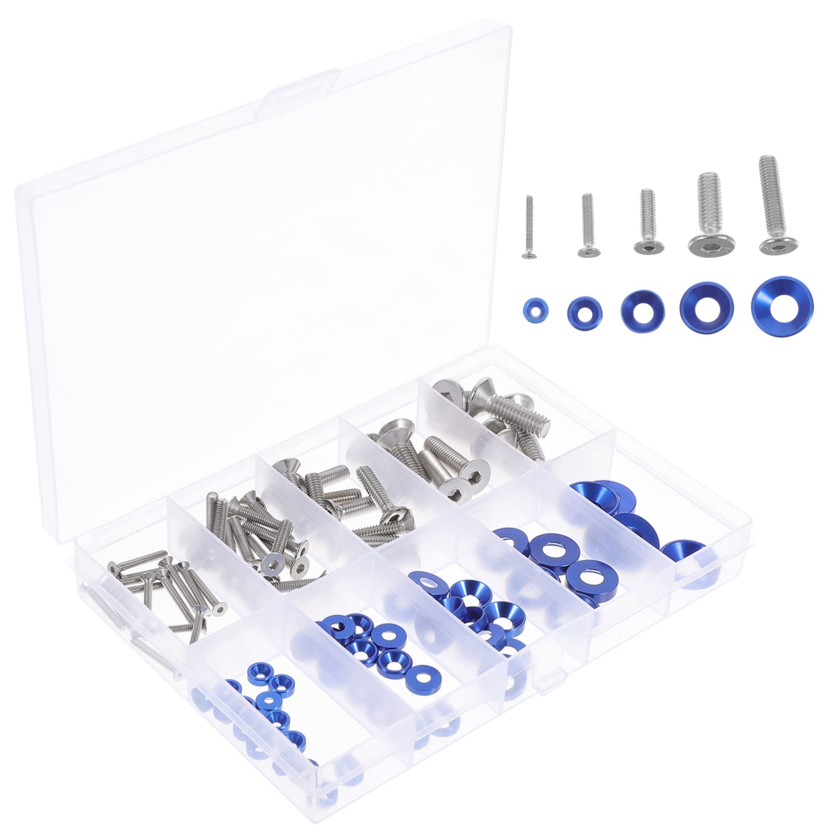 HAWILLOSCH 1 Set M2 M5 Screws Countersunk Cone Washers Aluminum Alloy Washer Set for Home Office Repair DIY