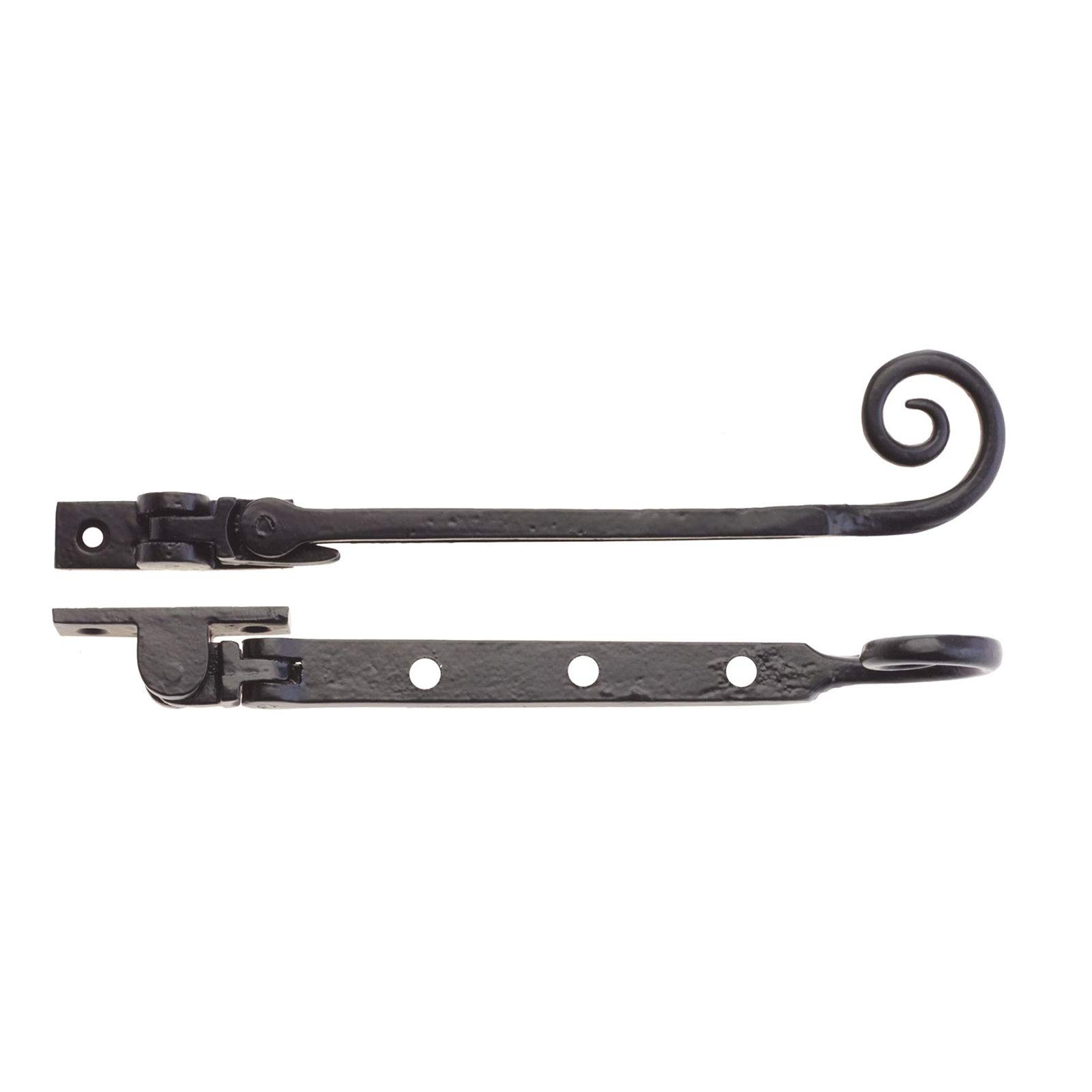 Curly Tail Casement Stay - 8" - Black