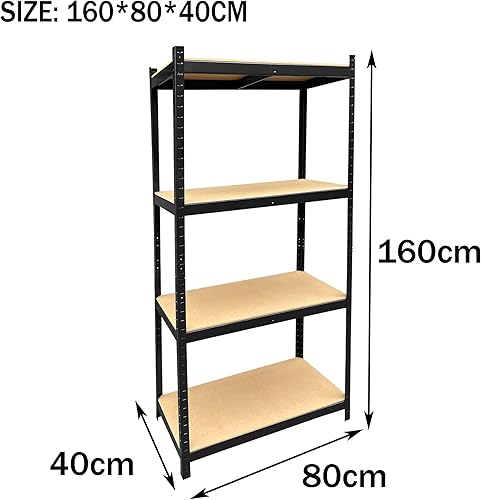 Miniatura 3 de ANSIMIDA Estantería de 4 estantes y almacenamiento, estantería ajustable de alambre de acero resistente para garaje, cocina, oficina (31 pulgadas de