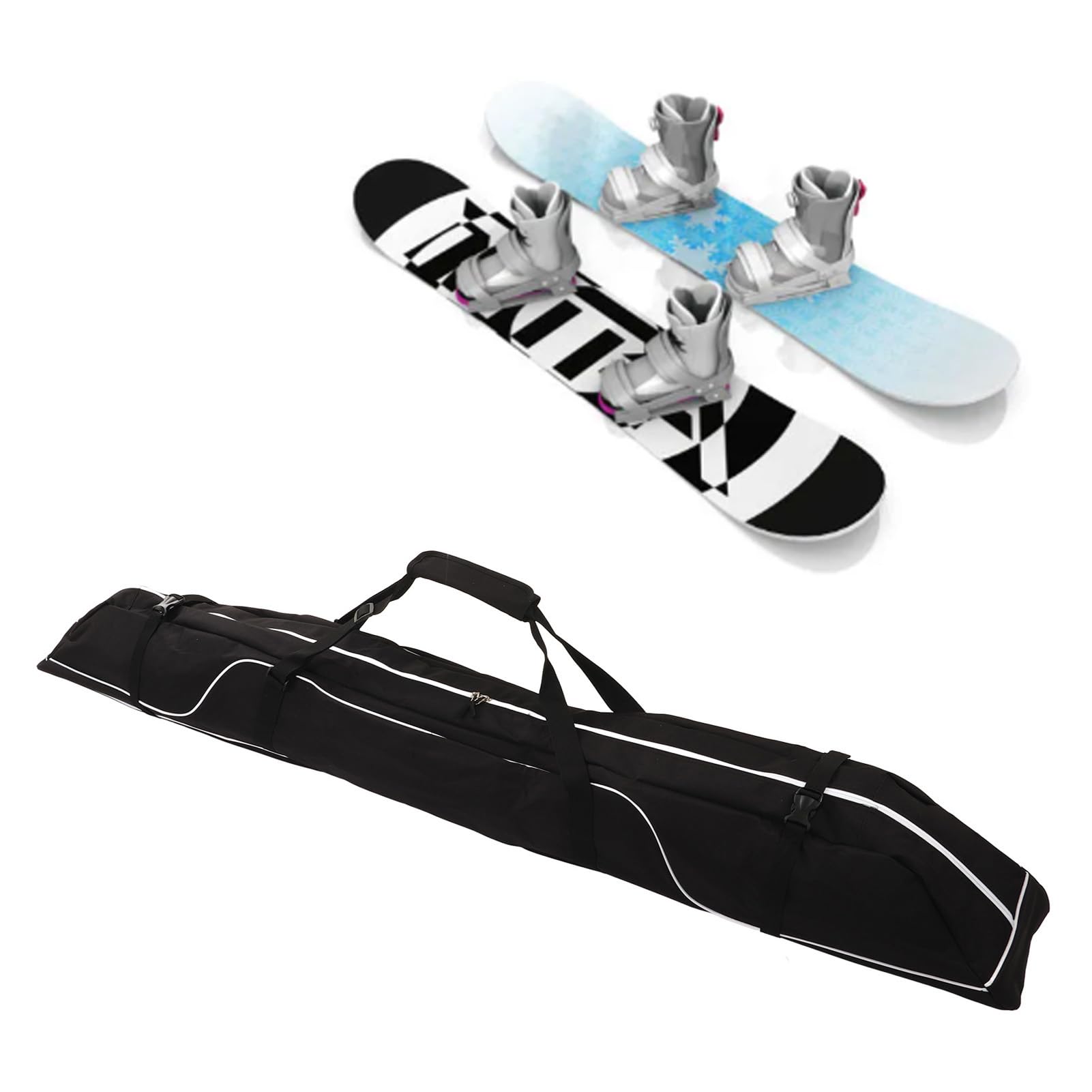 flexman Snowboard Bag, Portable Foldable Oxford Cloth Snowboard Bag, 172 X 13cm Waterproof Ski Bag with Shoulder Straps for Road Trips Air Plane Travel