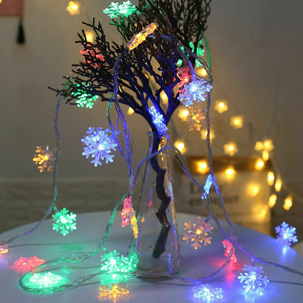 Asky Colorful 2/3 Meters String Lights Snowflake Xmas Tree Christmas Party Home Warm Lamp Decor (,3M 20Leds)