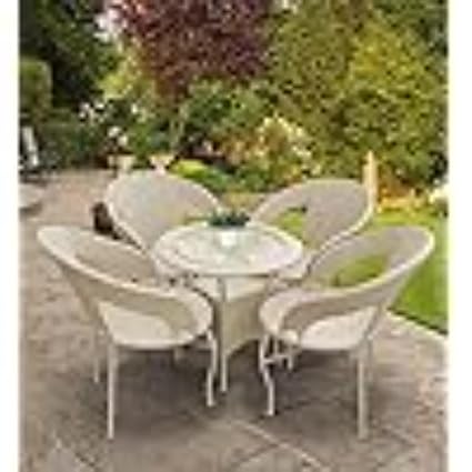 OM FURNITURE STORE D-12 Patio|Indoor| Outdoor| Living Room | Balcony | Garden | 4Chair 1Table Furniture Set |Coffee Chair Set |Powder Coated| (Honey)