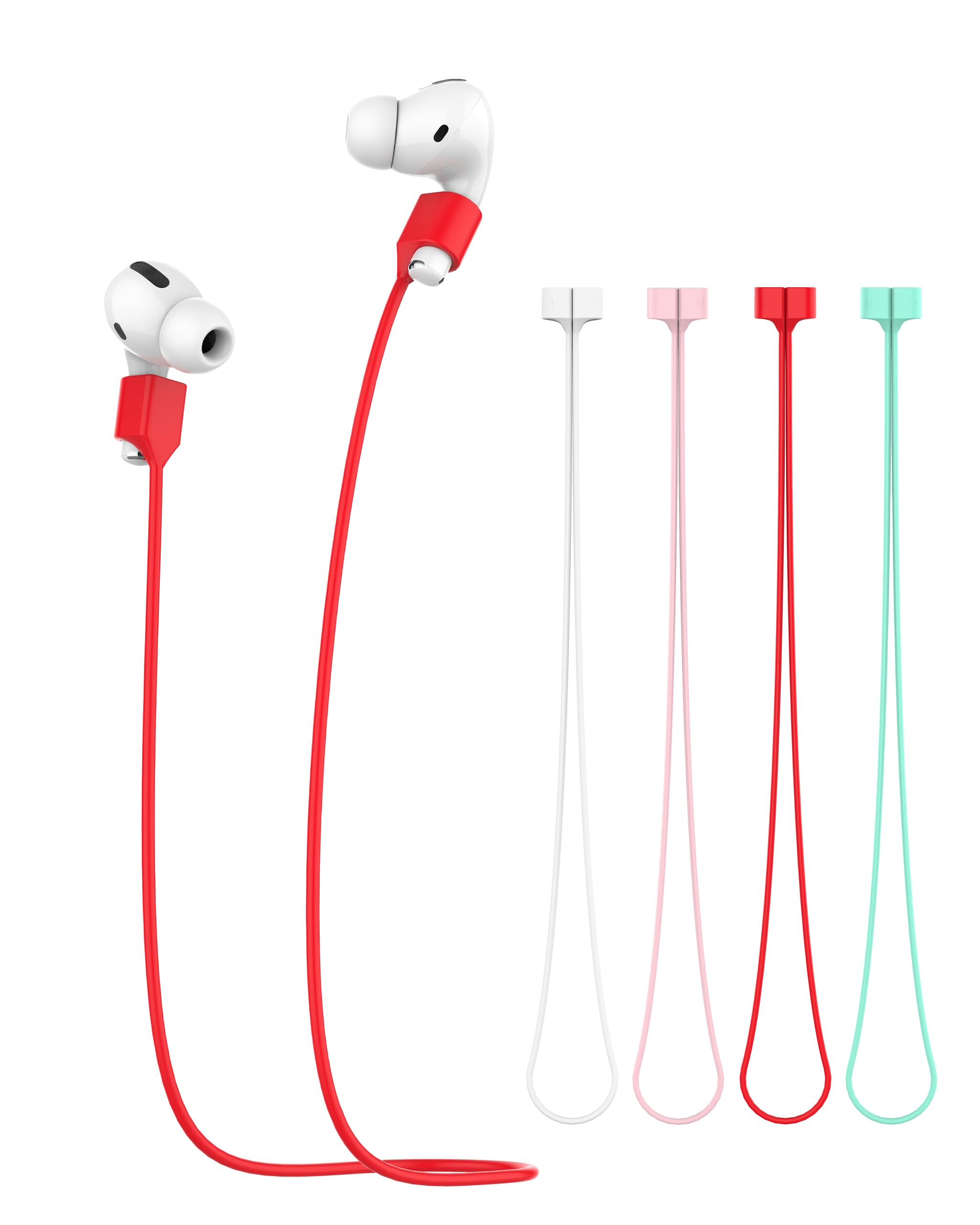 4 Pack Anti-Lost Strap for Airpods, Magnetic Lanyard for Airpod Silicone Holders Around Neck Colorful Rope Cord for Airpods 3rd 2nd Gerneration Pro 3 2 1