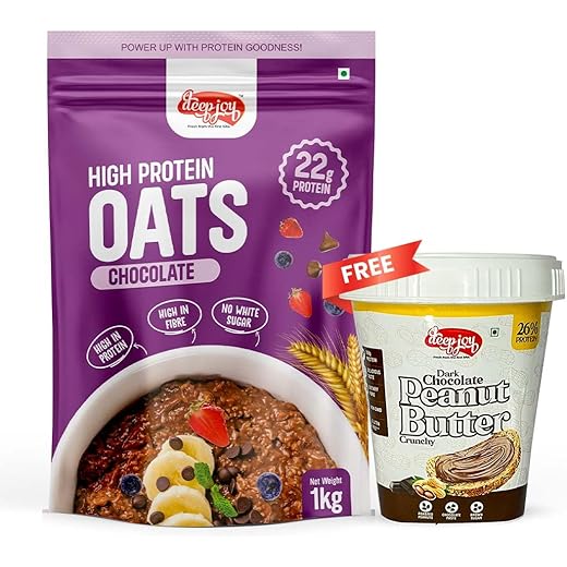 Deepjoy Combo High Protein Oats 1kg Free Dark Chocolate P