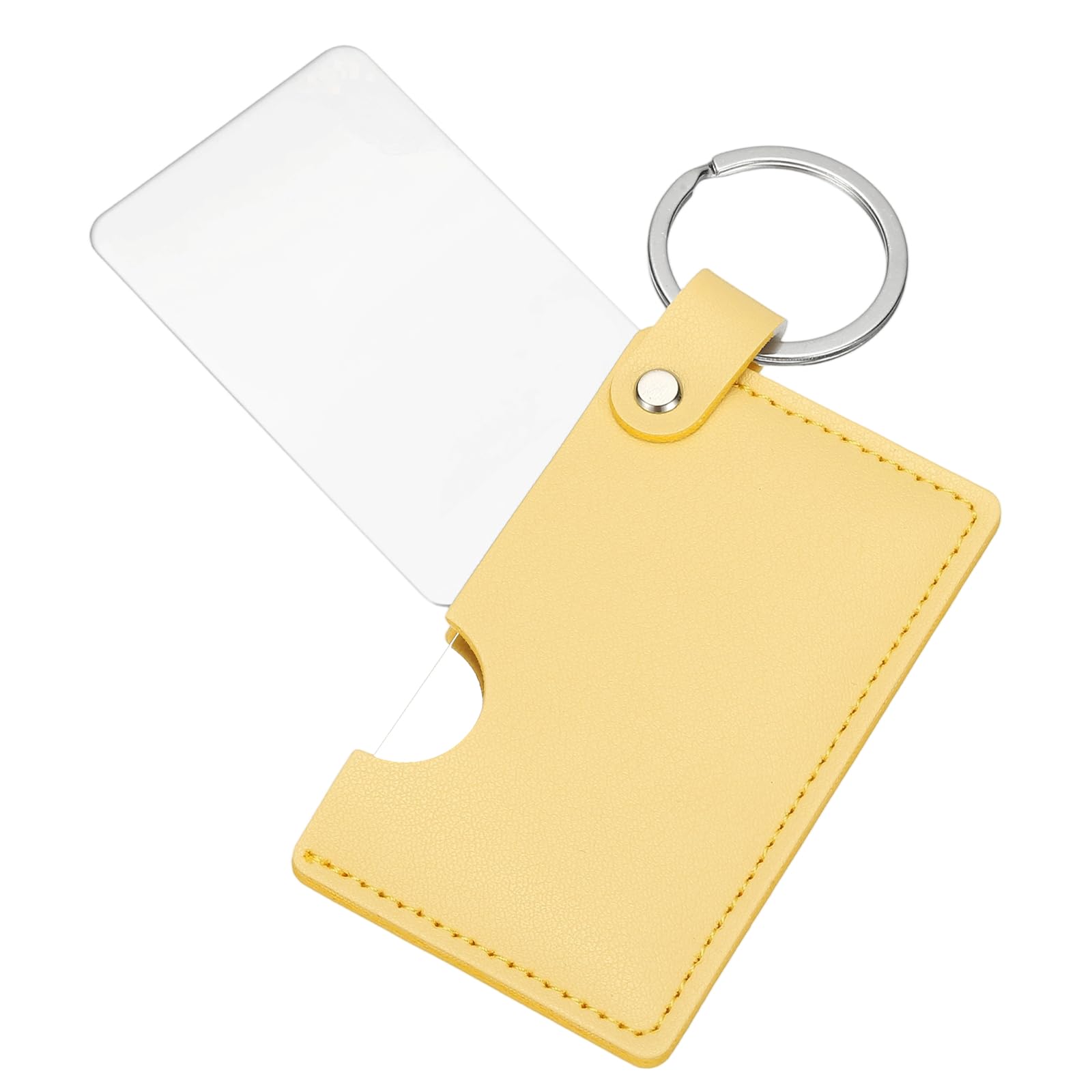 uxcell Small Rectangle Pocket Mirror for Purse, 2 x 3.35 Inch Stainless Steel Compact Makeup Mirror with Leather Case, Travel Mirror Handheld Mirror for Women, Girls, Purse, Gift(Yellow)-image-31