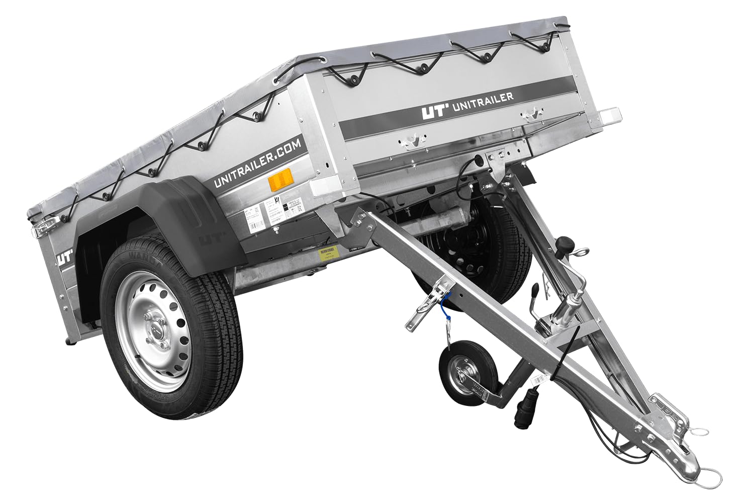 Kleinanhänger für Pkw Garden Trailer 150 Kipp 150x106 cm 750 kg [mit Flachplane, Planenträgern, Stützrad]