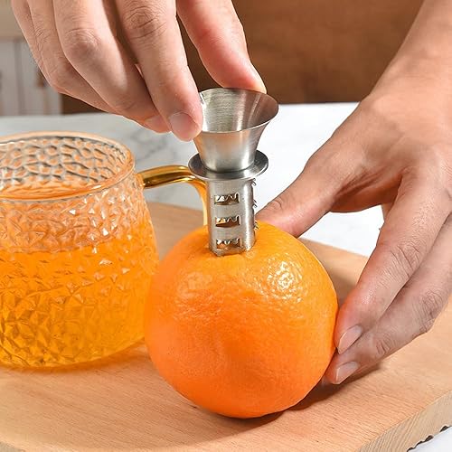 Miniatura 6 de Exprimidor manual de limón, acero inoxidable 304, mini exprimidor portátil grueso de color naranja para herramientas de cocina del hogar, fácil de