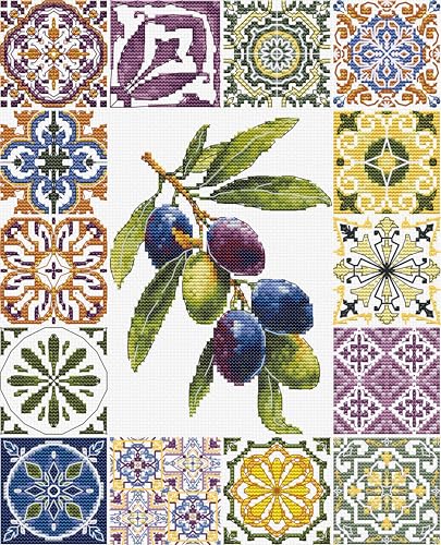 Broderie point de croix compté adultes Luca-S Palette olive Méditerranée