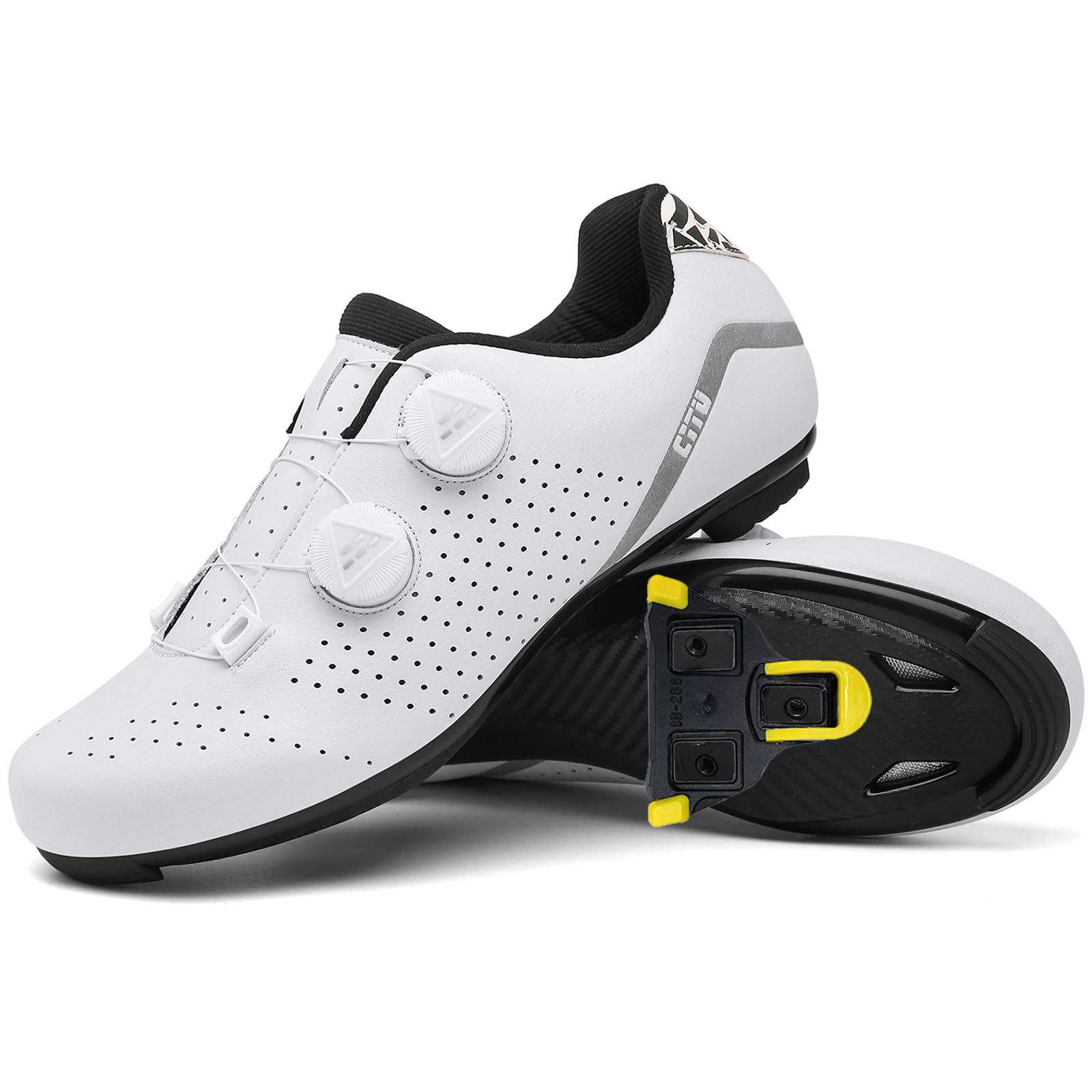 Hombre Zapatillas de Ciclismo, Zapatos Bicicleta Carretera Exterior compatibles con Peloton Look SPD SPD-SL Delta Cleats Moda para Interiores Exteriores