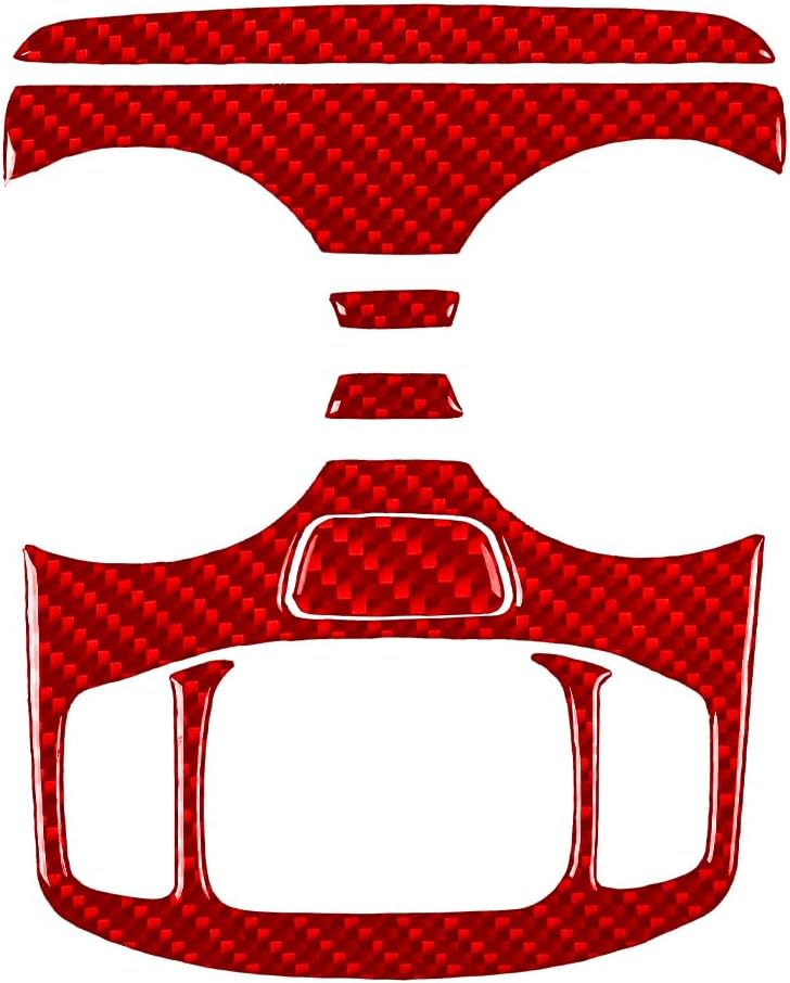Real Bright Red Carbon Fiber Car Center Console Water Cup Holder Control Frame Sticker Auto Interior Accessories Compatible with GMC Terrain SLE/SLT/AT4/Denali 2018 2019 2020 2021 2022 2023 2024
