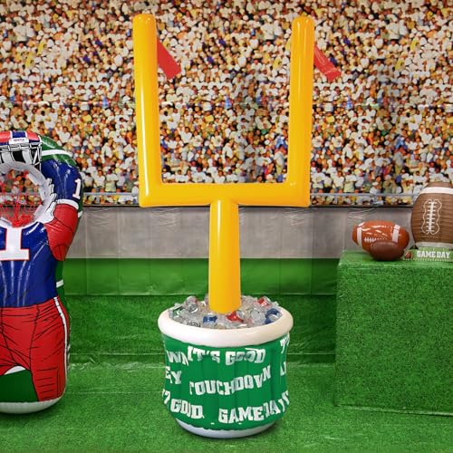 Image of Beistle Inflatable Goal Post Drink Cooler Football Party Tub 74 x 28 Inch