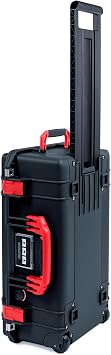 Pelican Air 1535 Carry-on Case by ColorCase - Black - Medium Size Waterproof Case (Case Only) - Red Handles & Latches