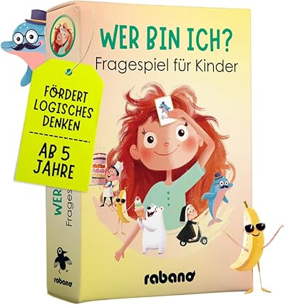 Rabano Art Wer Bin ich? Spiel für Kinder I Lernspiel & Geschenk für Mädchen und Junge I Spiele ab 4, 5, 6, 7, 8, 9 Jahre I Ostergeschenke Kinder I Outdoor Spiel